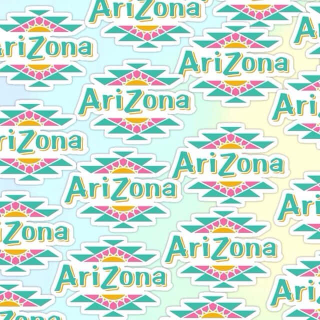 Arizona Sticker With Colorful Designs Background