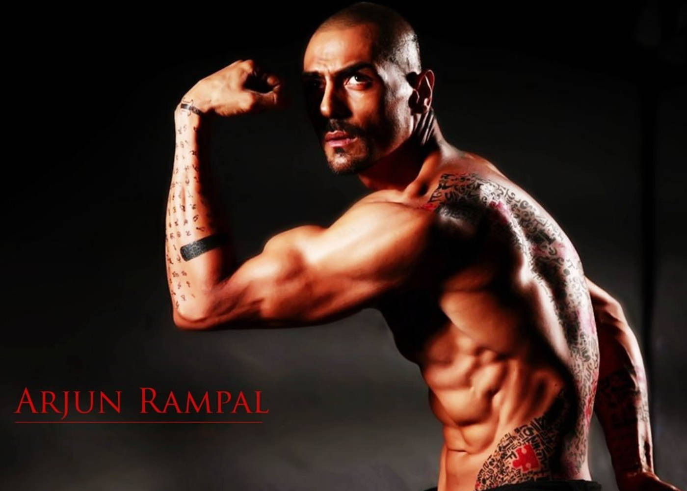 Arjun Rampal Flexing His Muscles Background