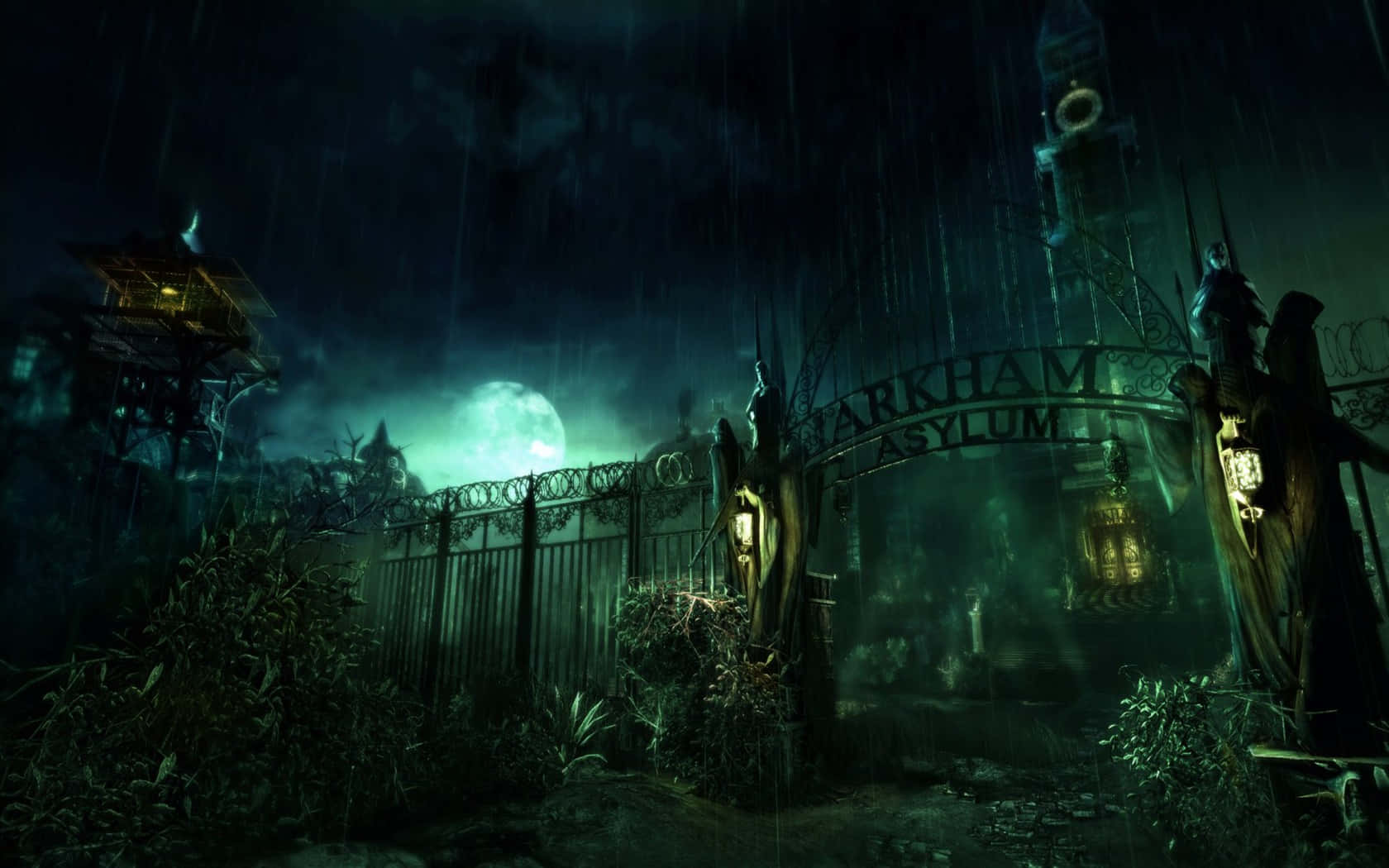 Arkham Asylum Gatesat Night