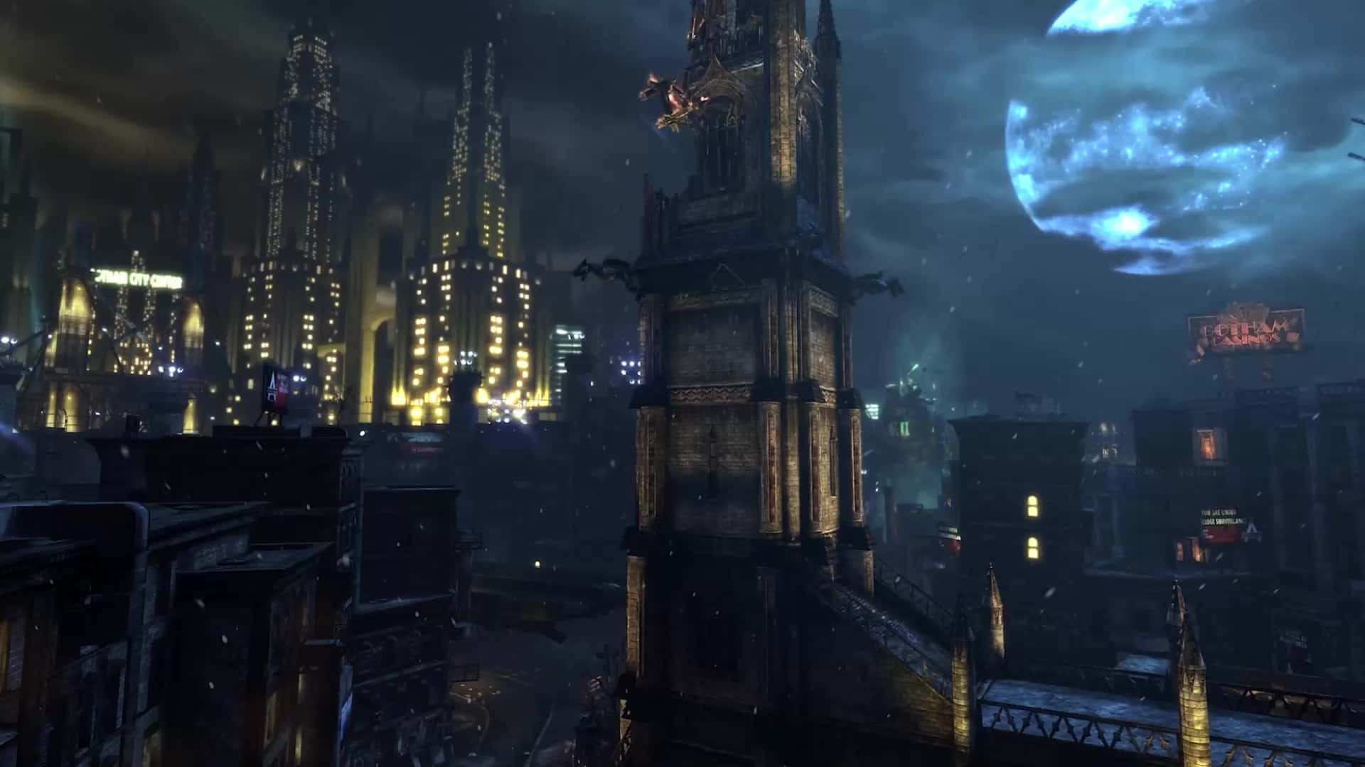 Arkham City Nighttime Panorama Background