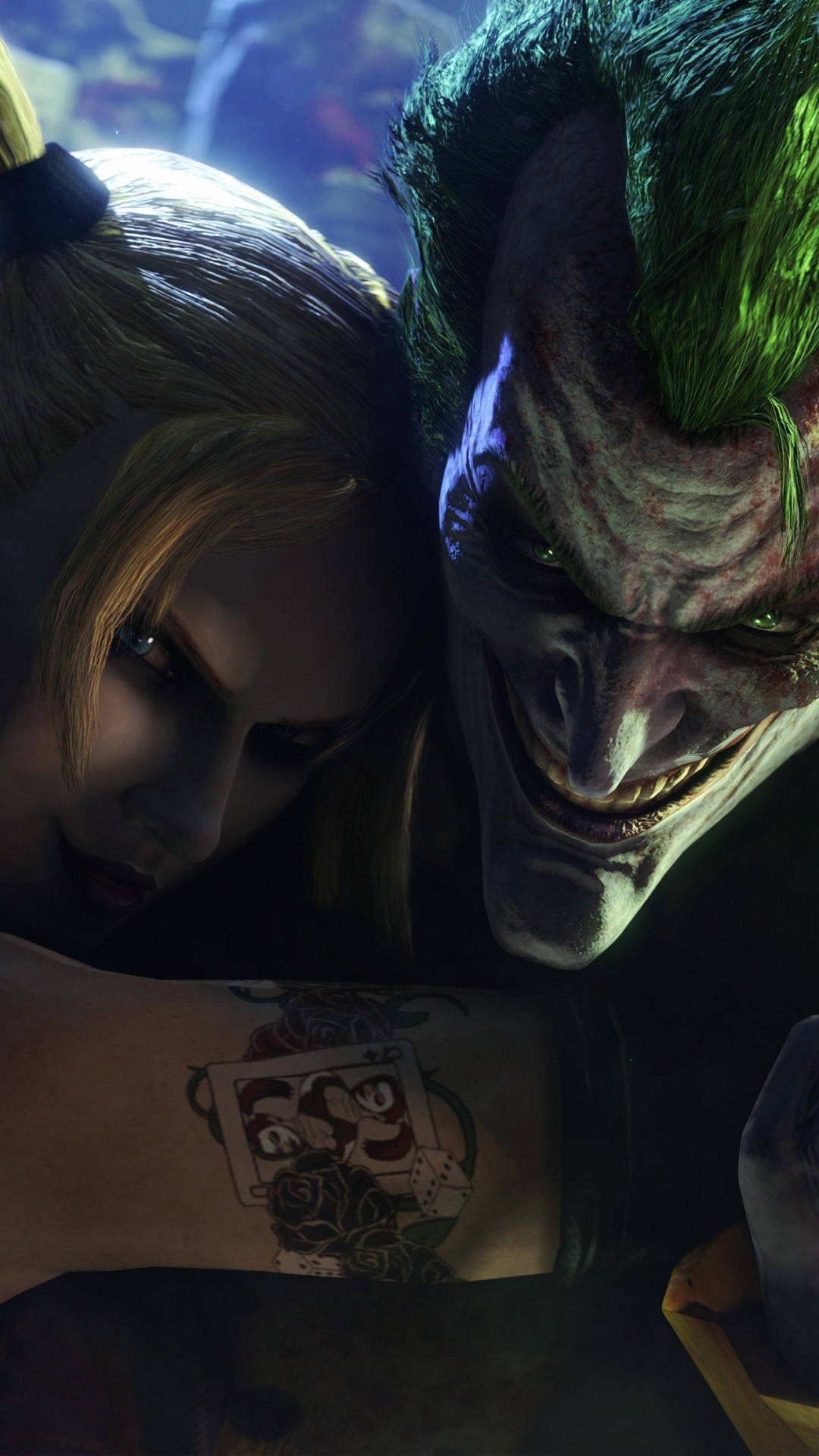 Arkham Knight Joker Harley Quinn Phone Background