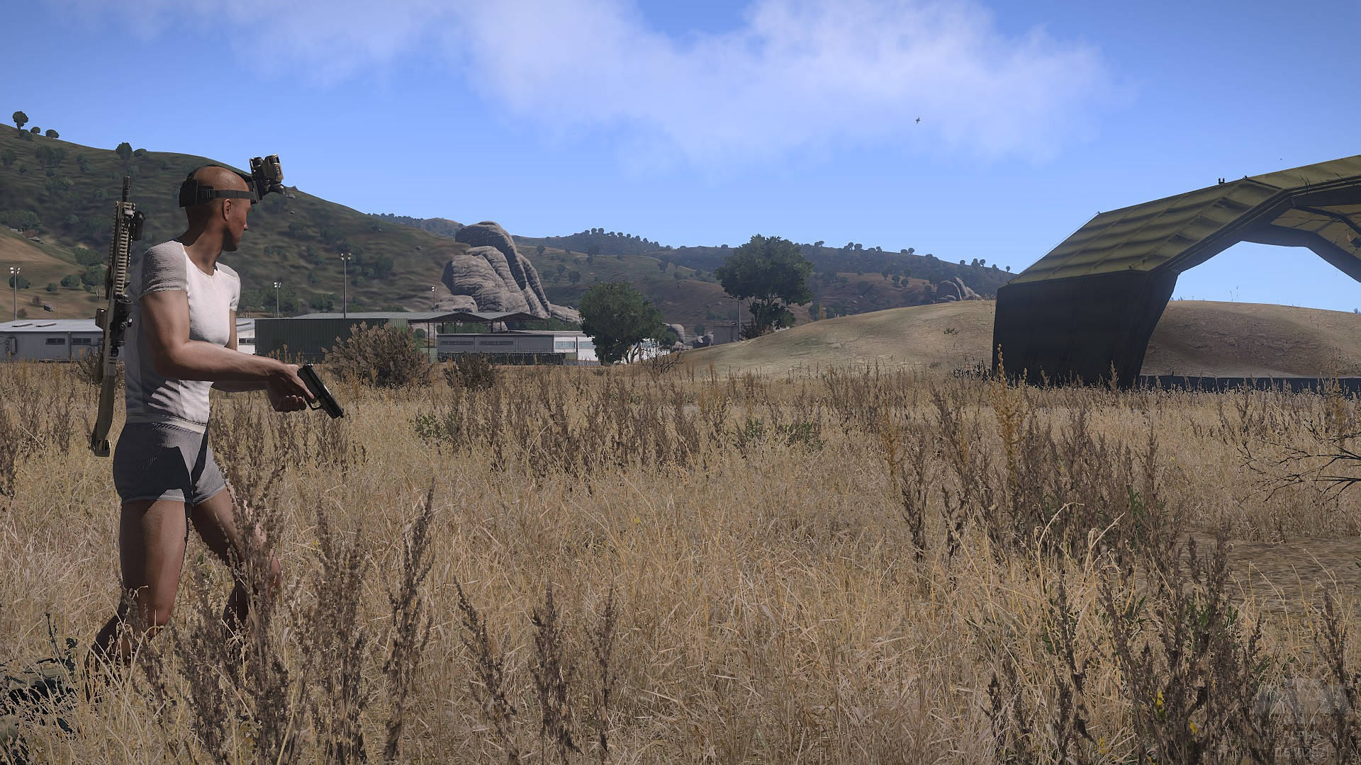 Arma 3 Soldier In A Field Background