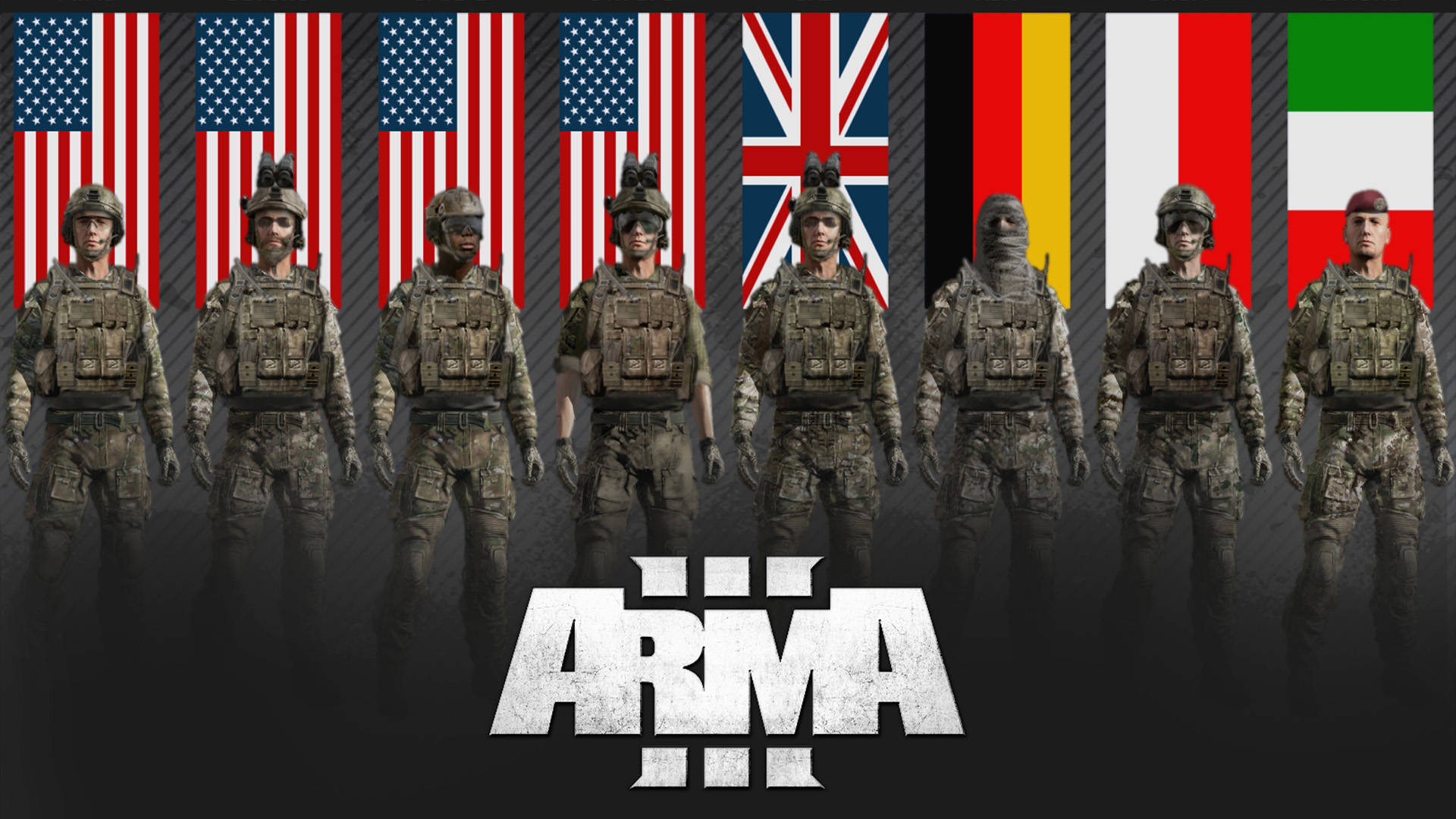 Arma 3 Soldiers And Flags Background