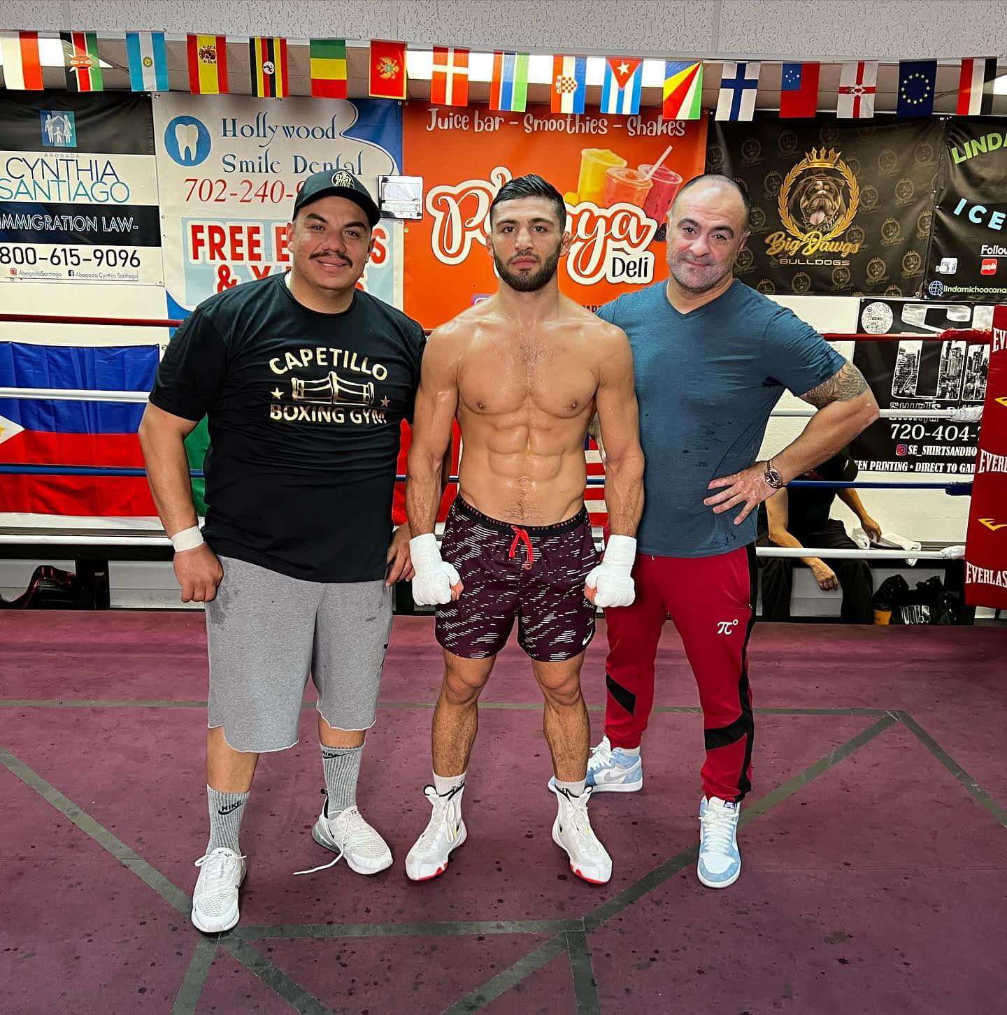 Arman Tsarukyan Posing With His Training Team