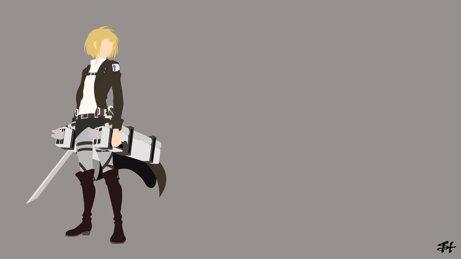 Armed Armin Arlert Vector Art Background