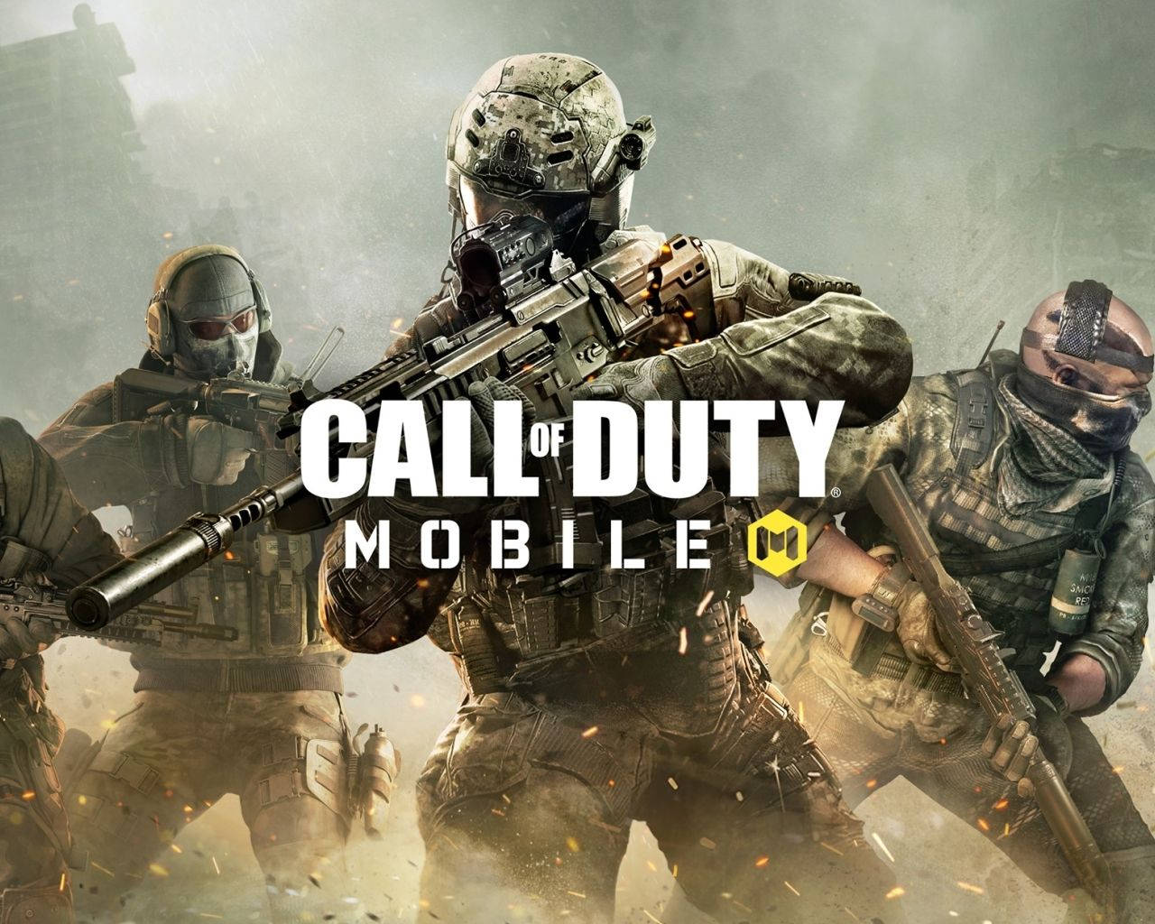 Armed Characters Call Of Duty Mobile Logo Background