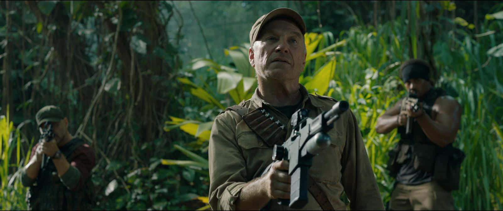 Armed Menin Jungle Scene Background