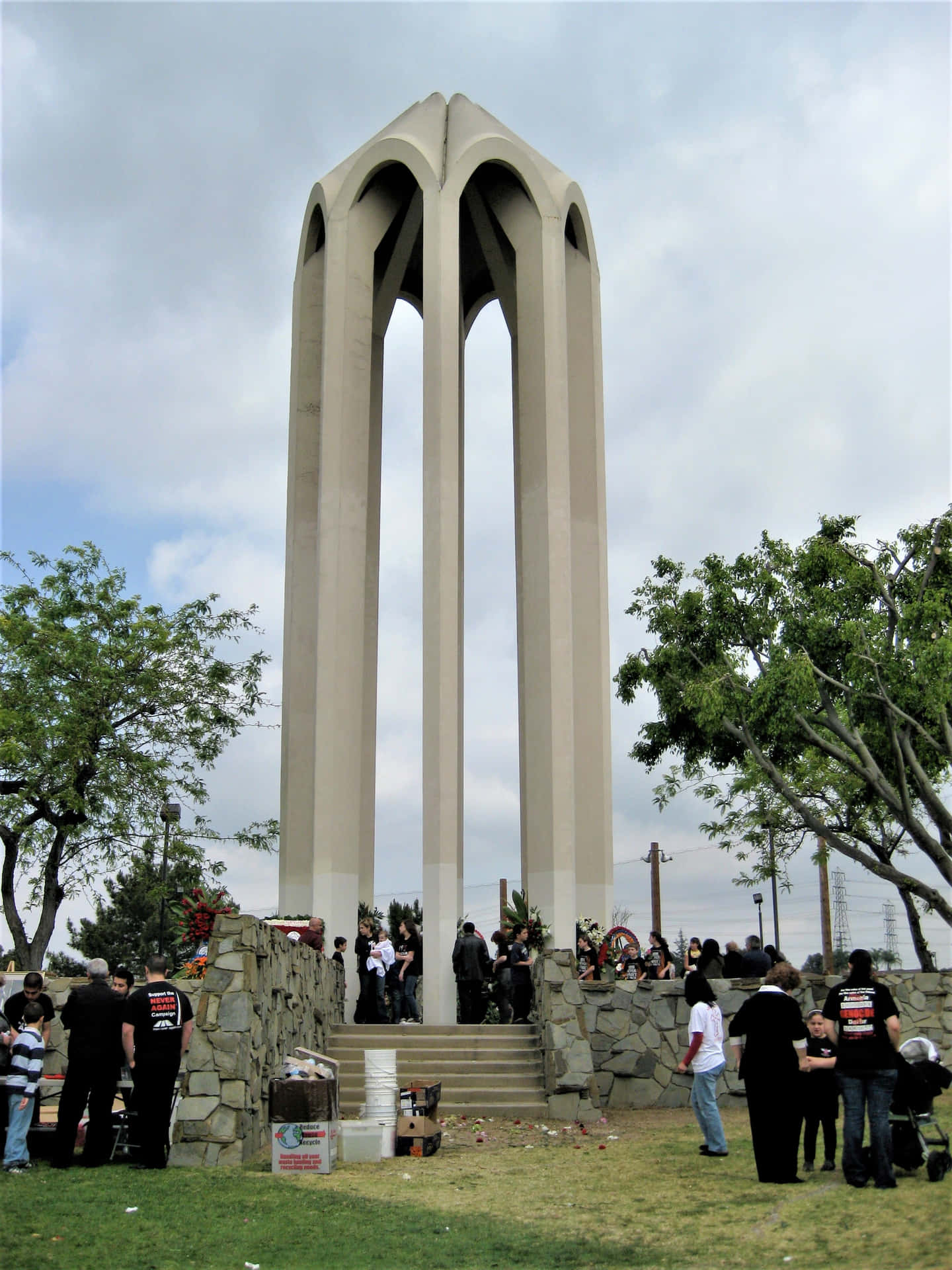Armenian Genocide Memorial And Monument With Visitors