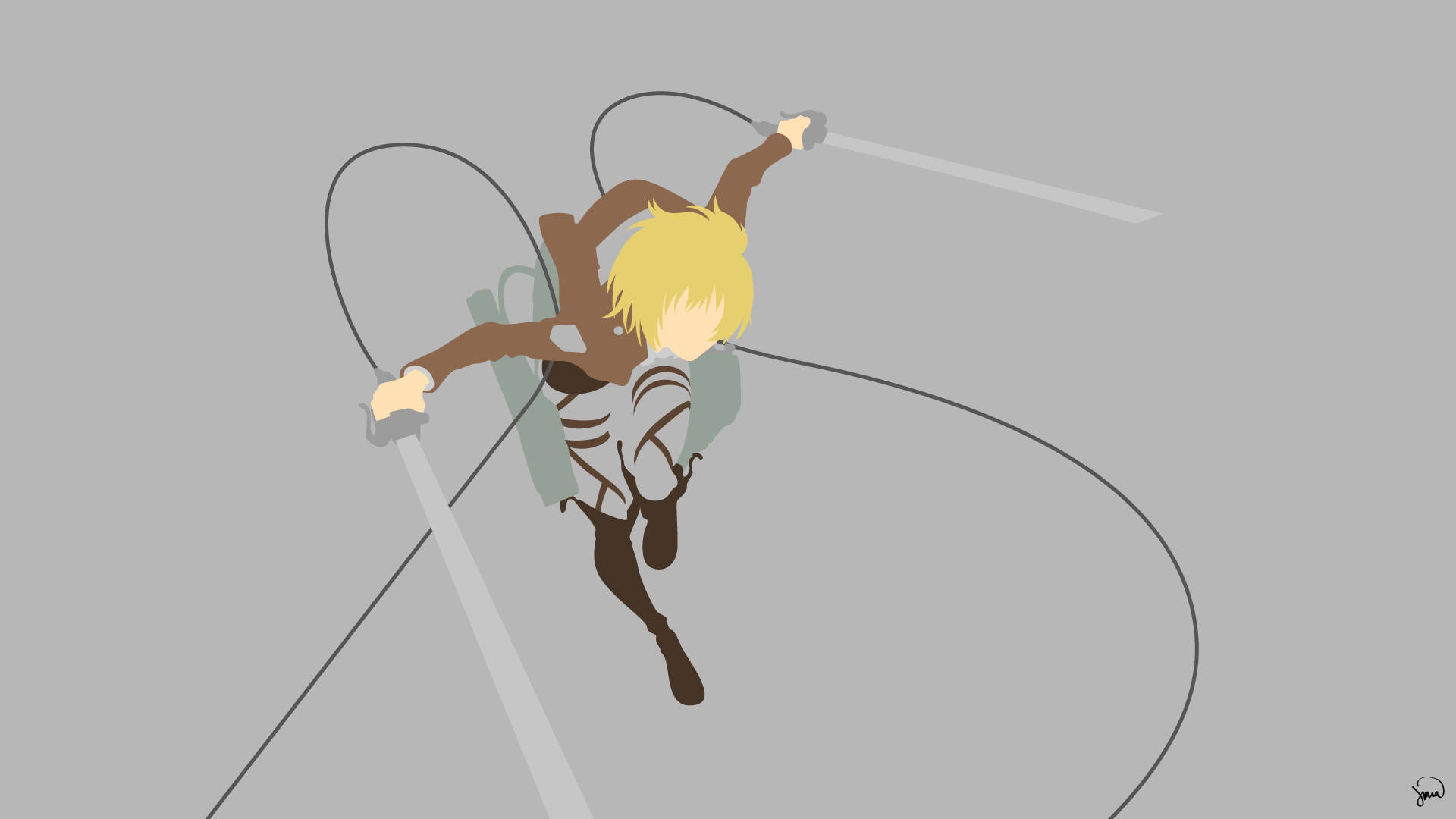 Armin Arlert Fighting Vector Art Background