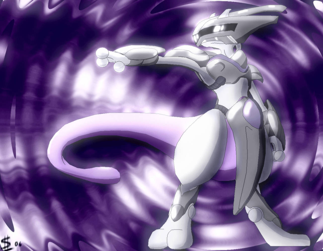 Armored Shiny Mewtwo Unleashing Power