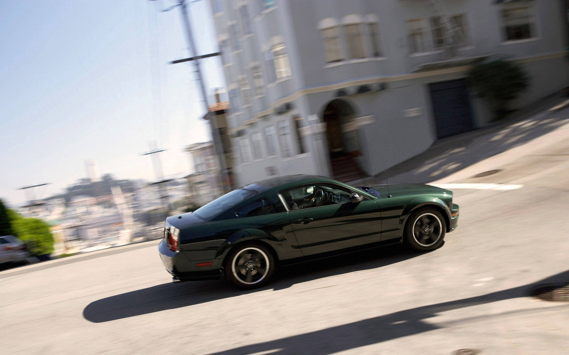 Army Green Ford Mustang Background