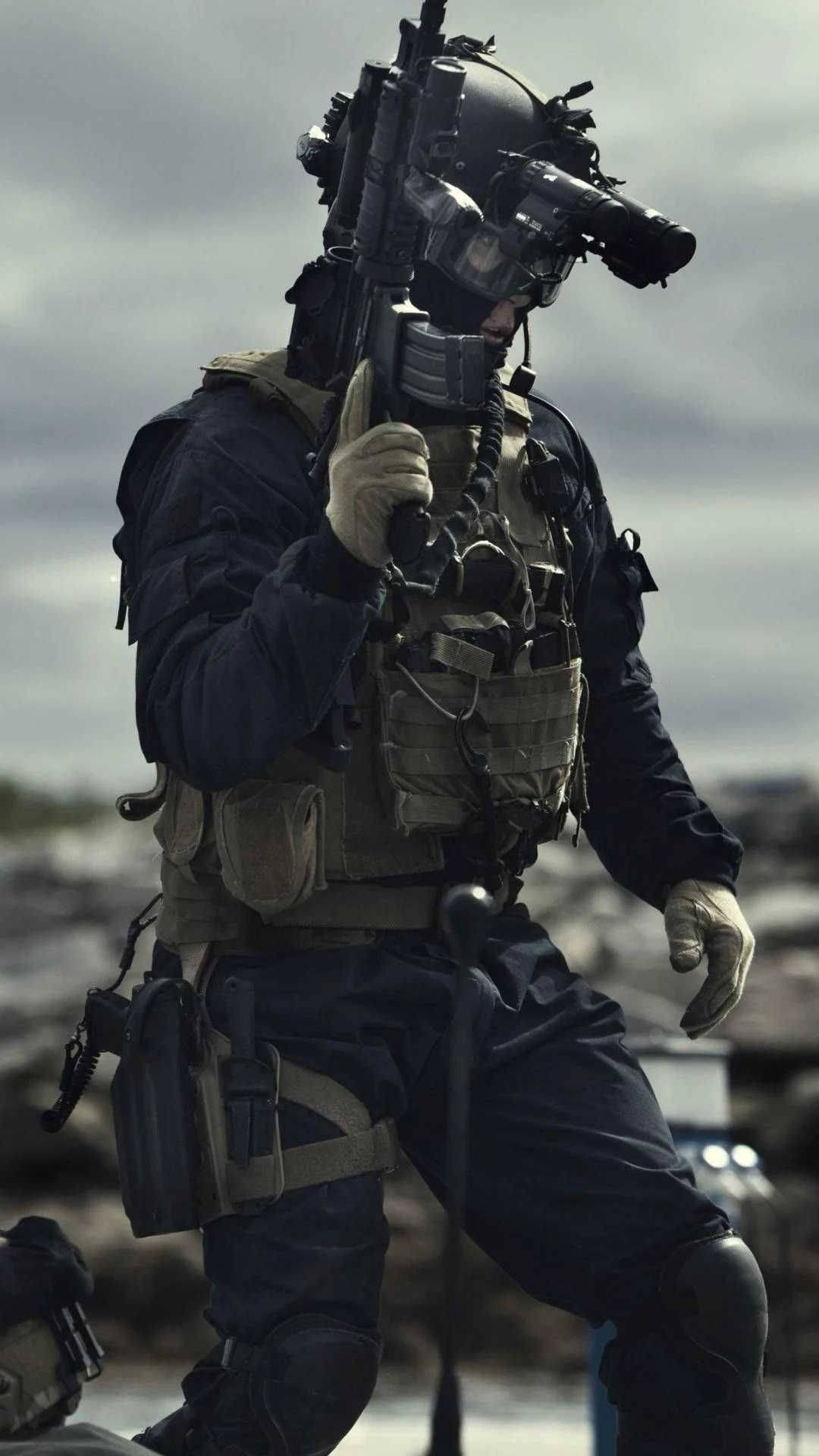 Army In Full Gear Background