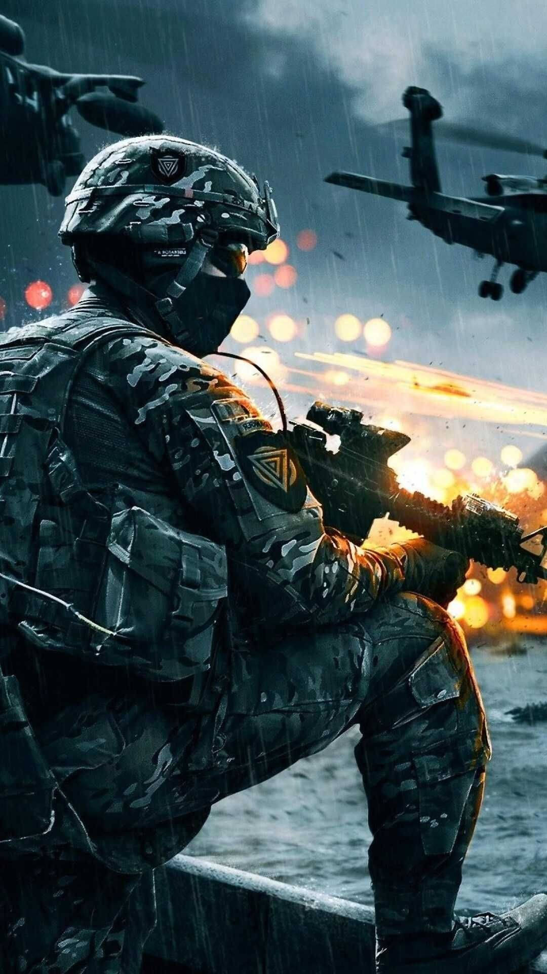 Army In The Rain Background