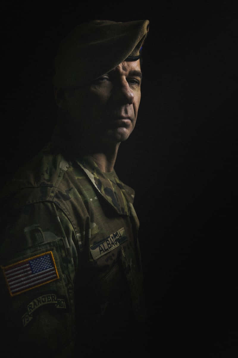 Army Ranger Profilein Uniform Background