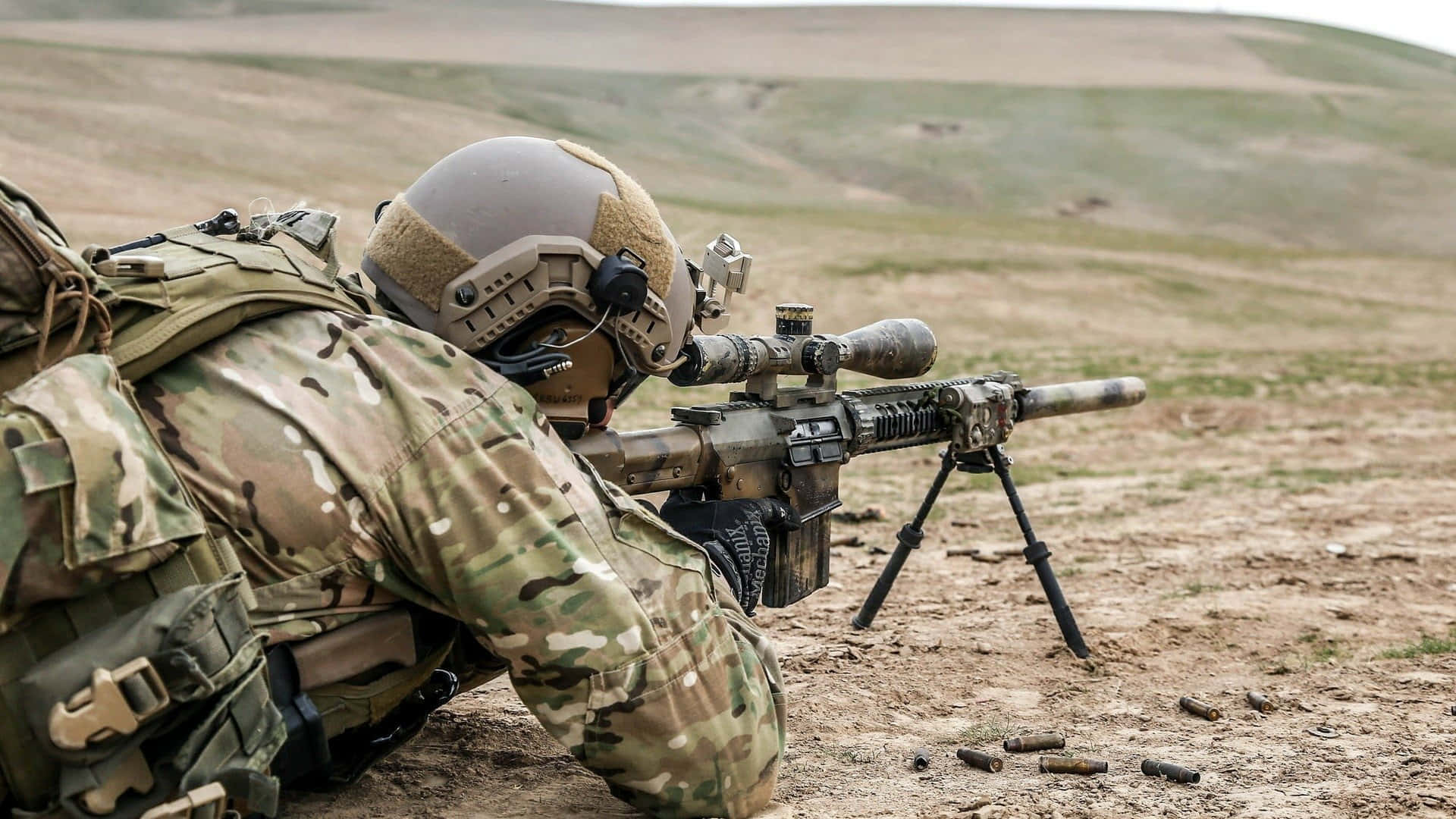 Army Ranger Sniperin Position