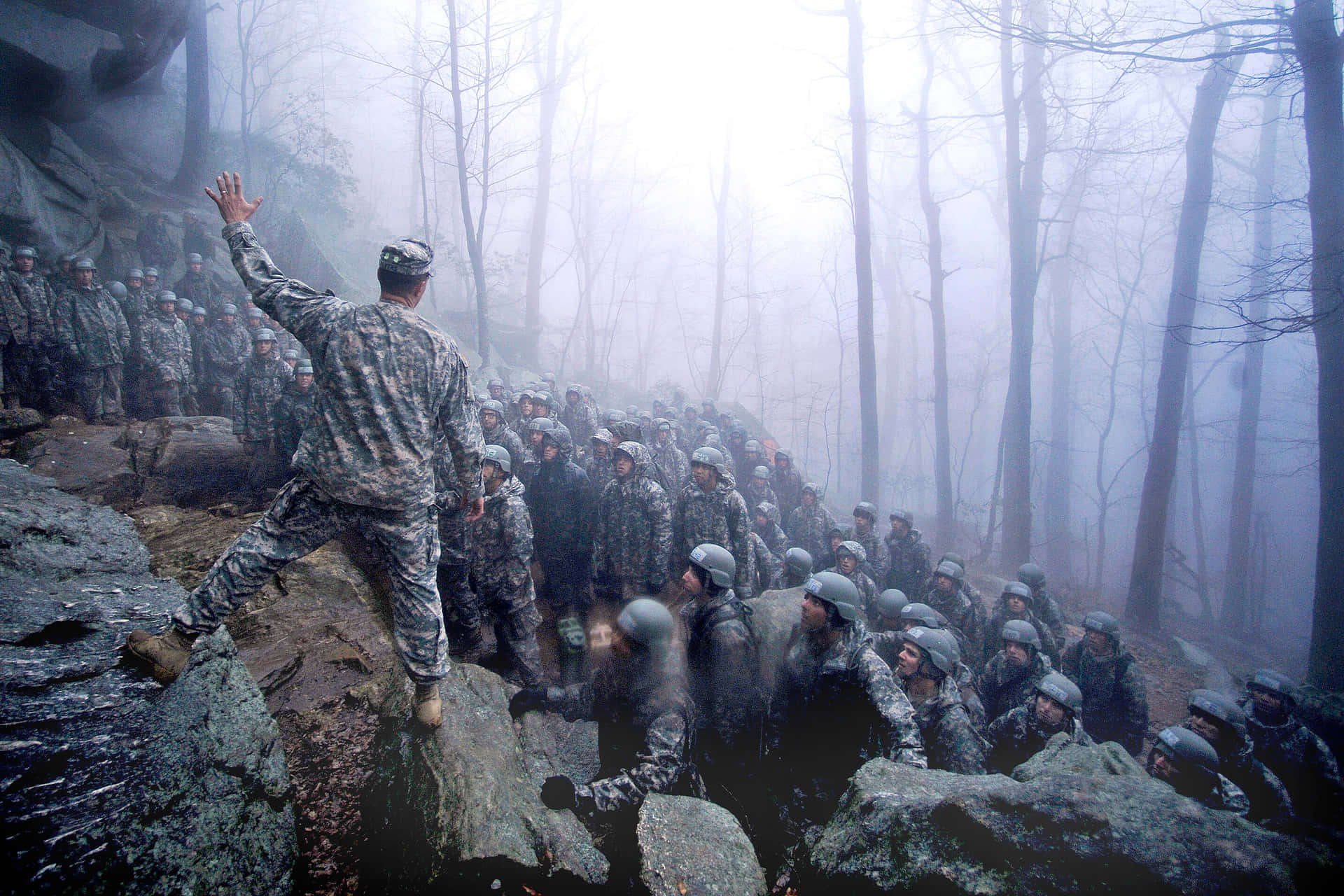 Army Ranger Trainingin Foggy Forest.jpg Background