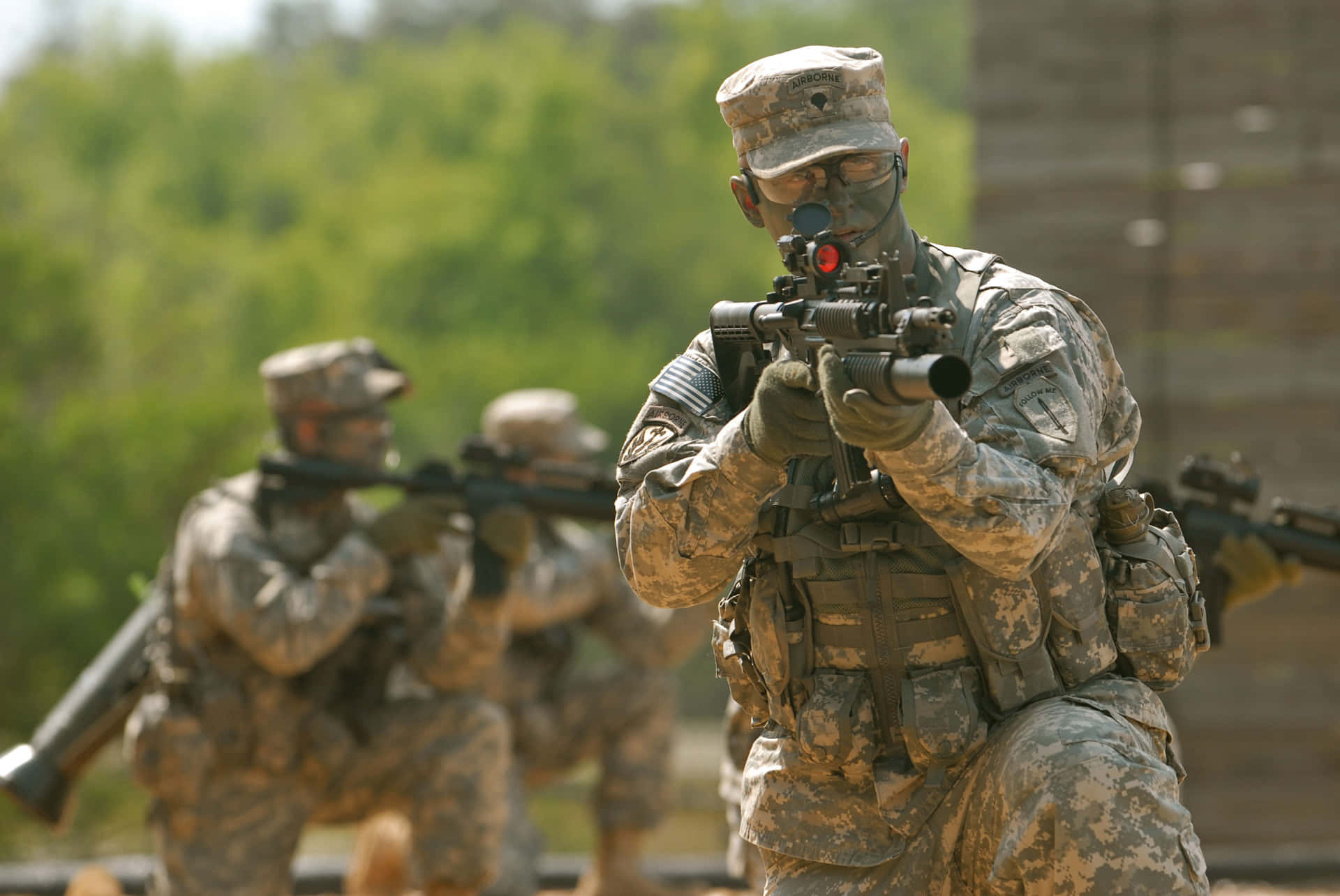 Army Rangersin Training Exercise Background
