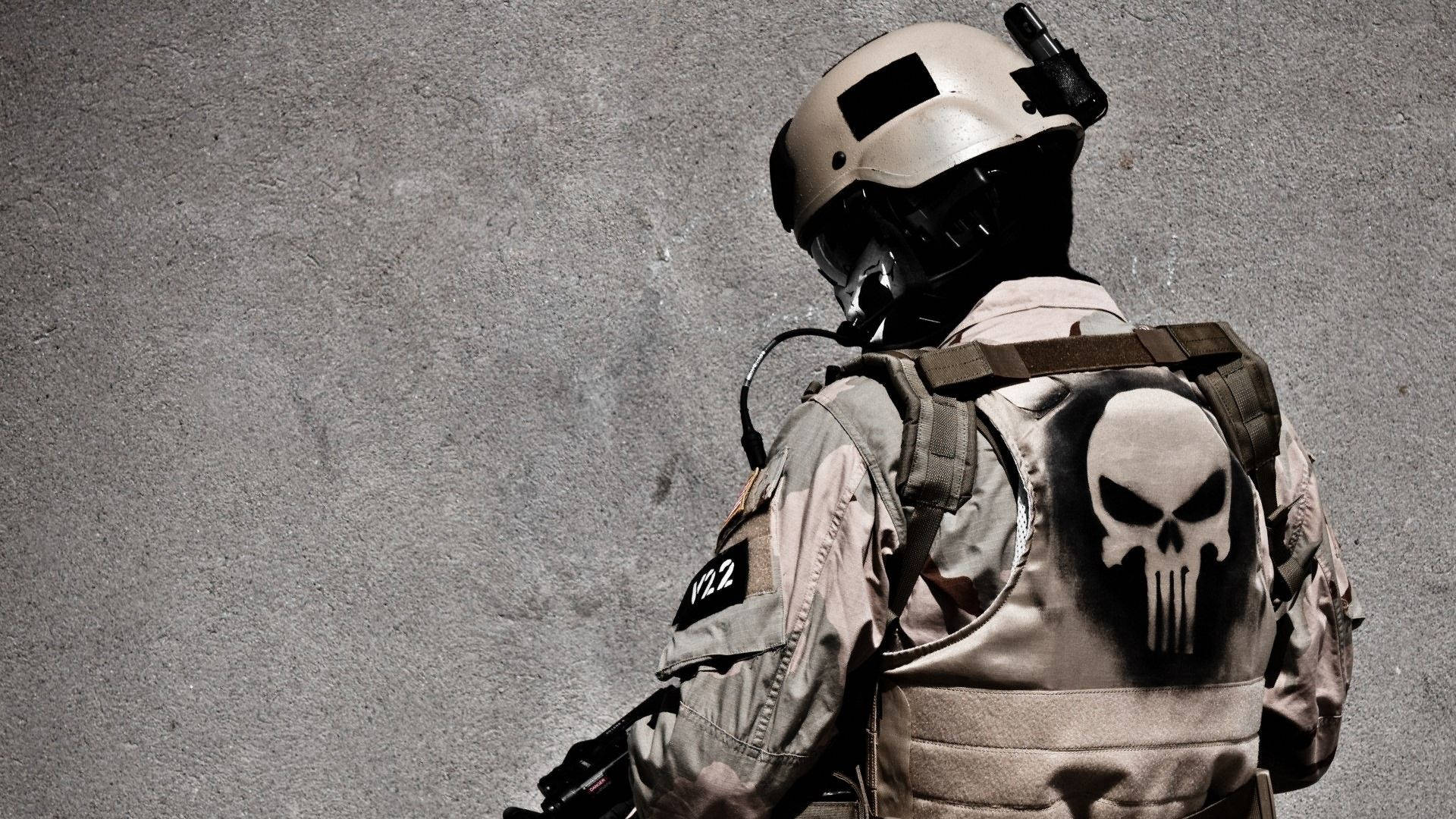 Army Skull Uniform Background