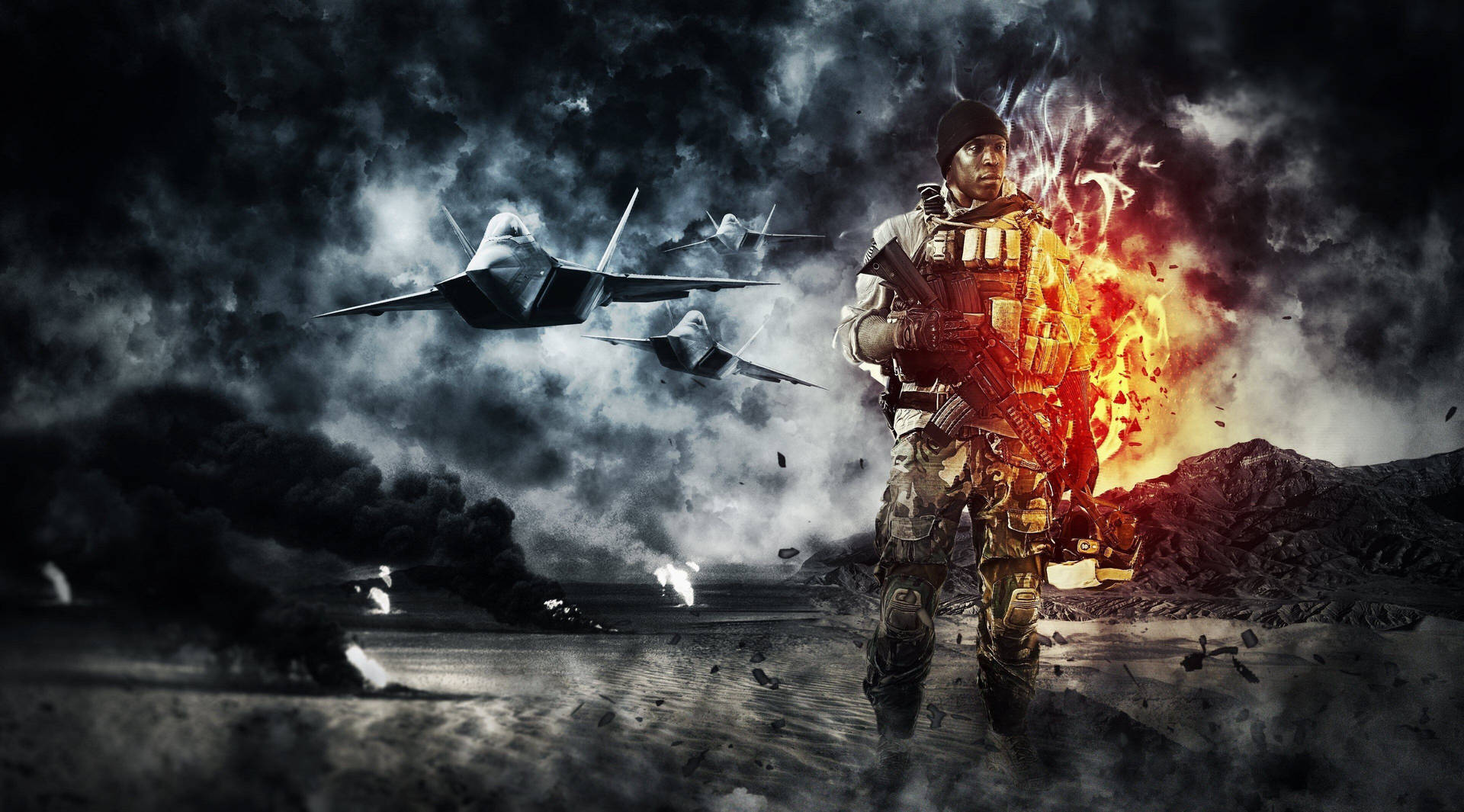 Army Soldier And Airplane 4k Background