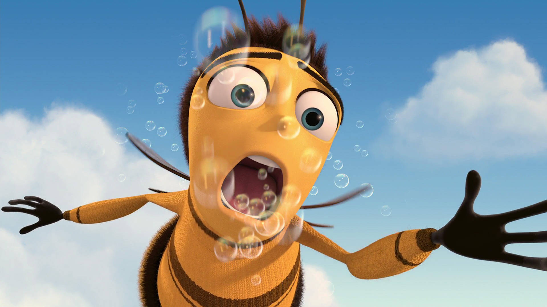 Aromatic Adventures: Barry The Bee Inhaling Bubbles In Bee Movie