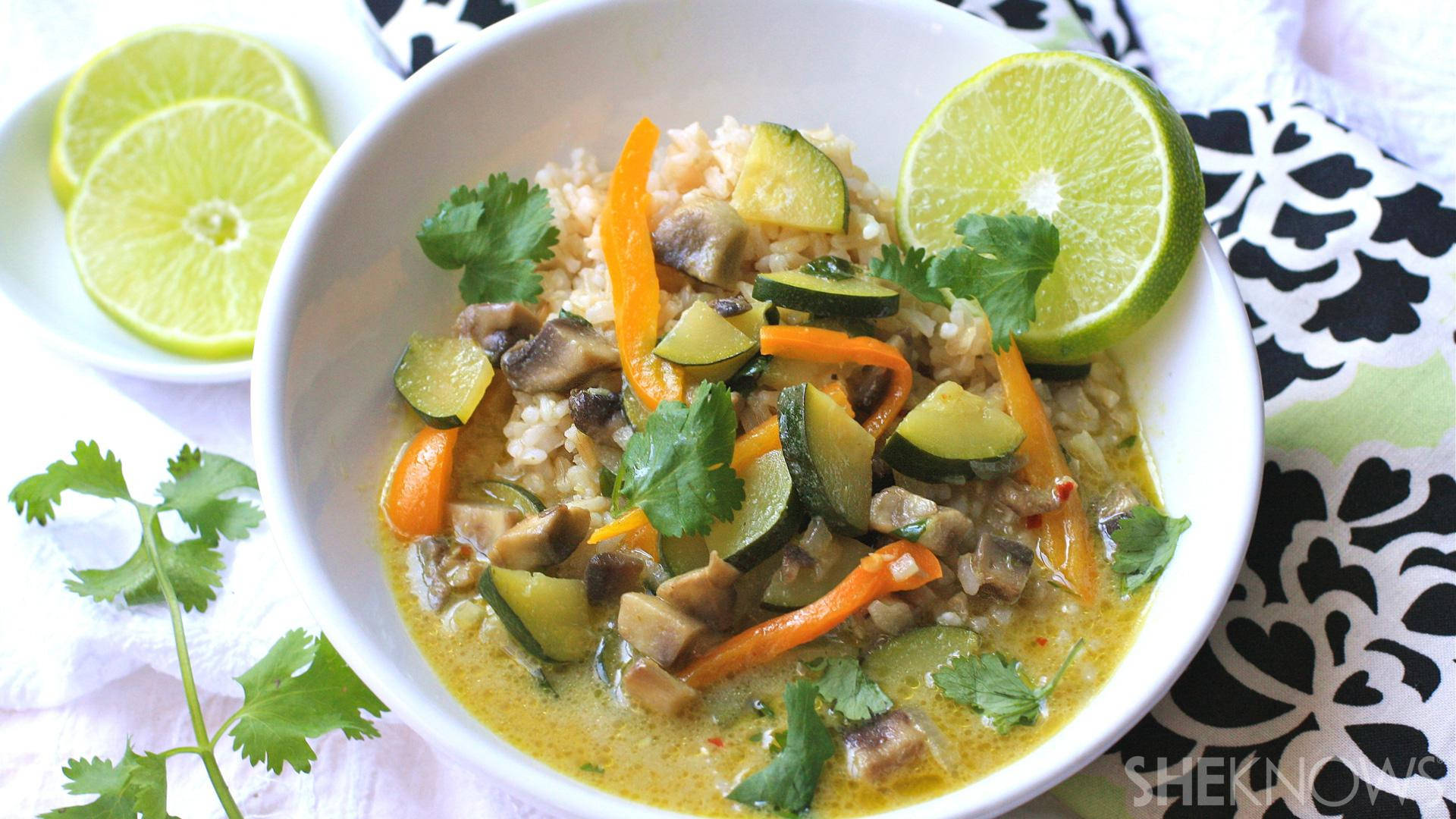 Aromatic Green Thai Chicken Curry Background