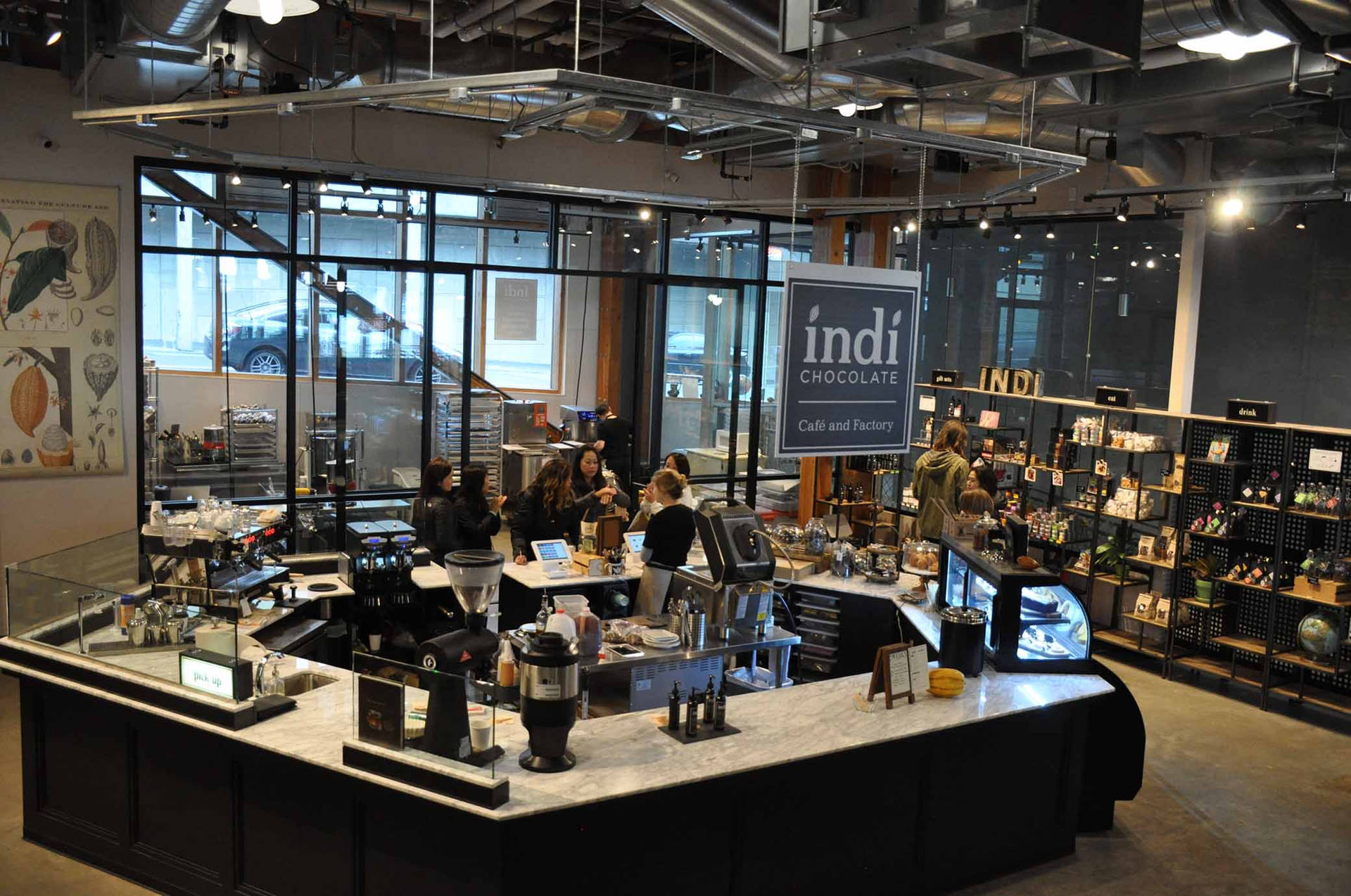 Aromatic Indi Chocolate Stand At Pike Place Market. Background