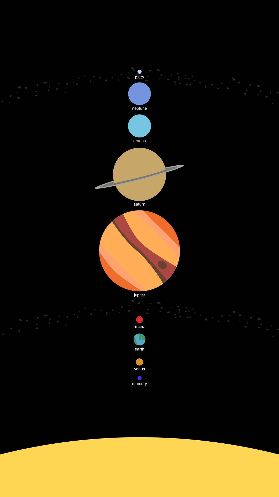 Arranged Solar System Background