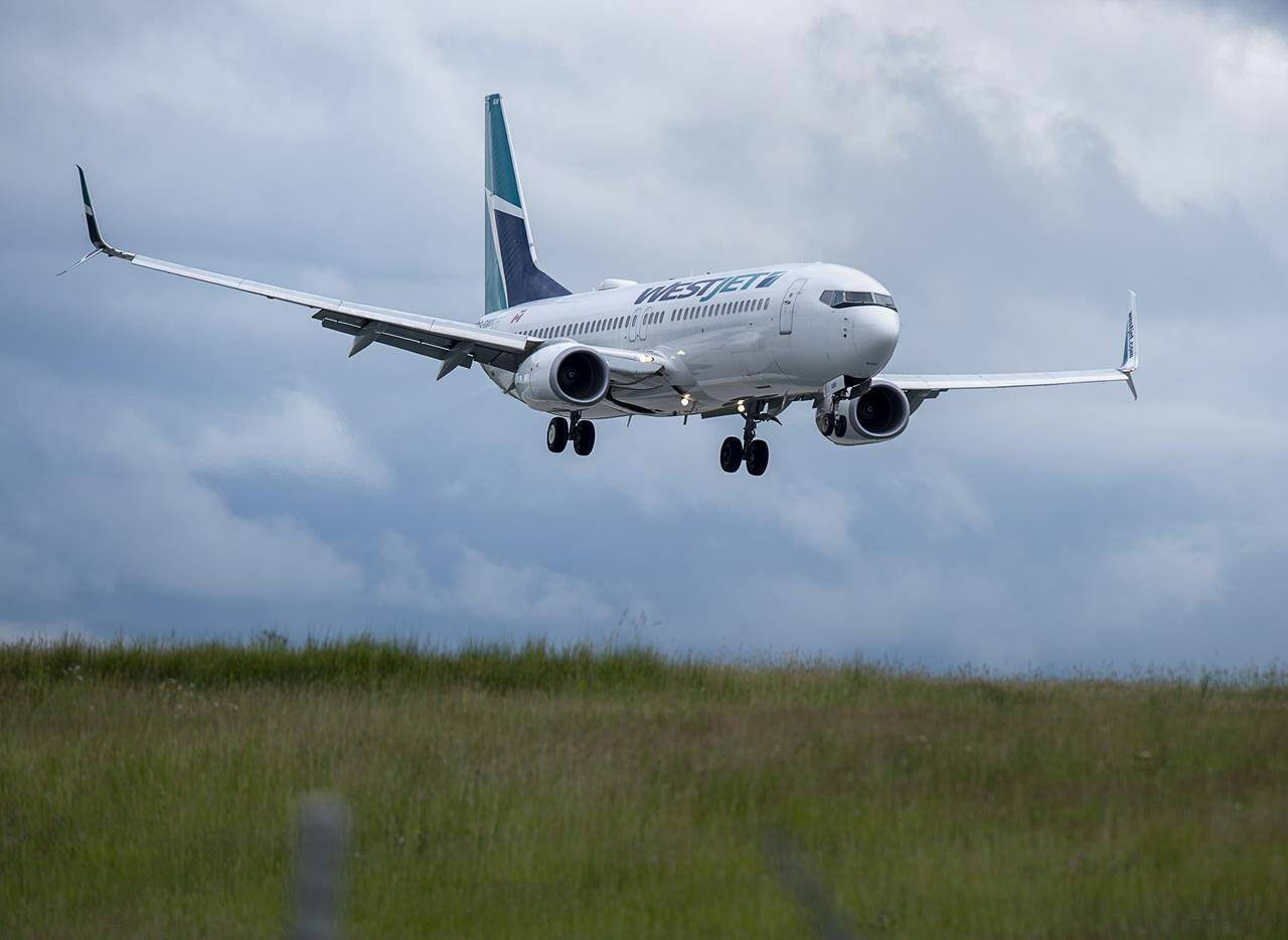 Arrival Of Westjet Airplane Background