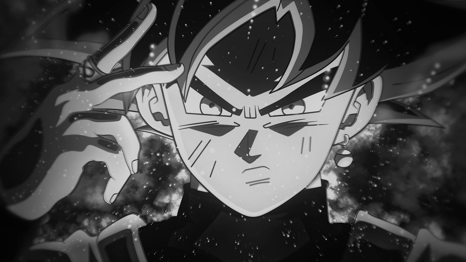 Arrogant Goku Black And White Background