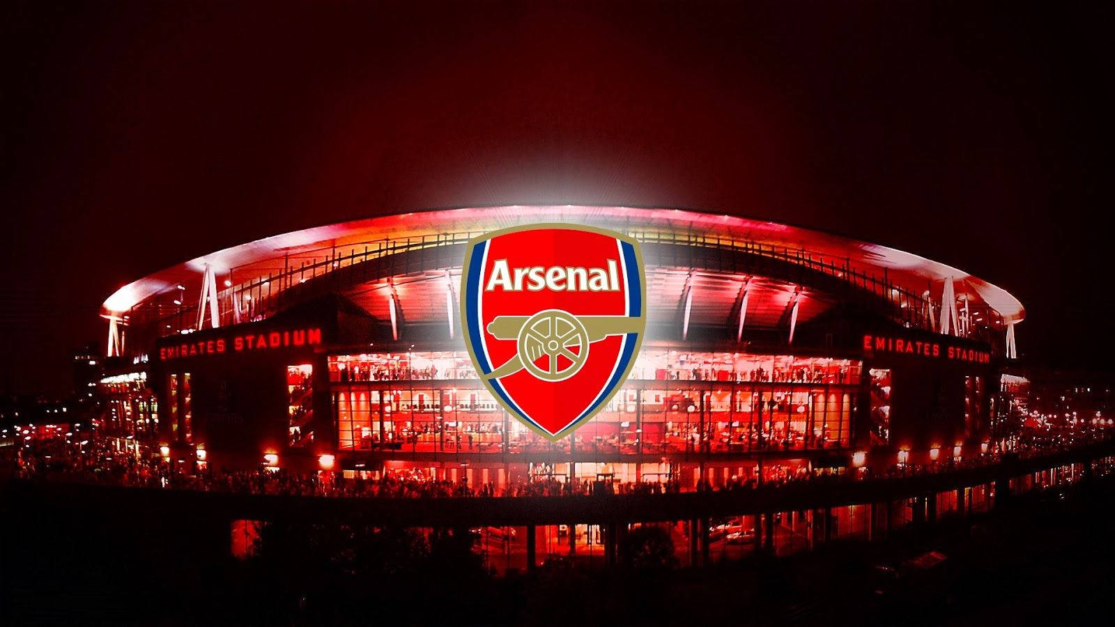 Arsenal Fc Logo On Stadium Background