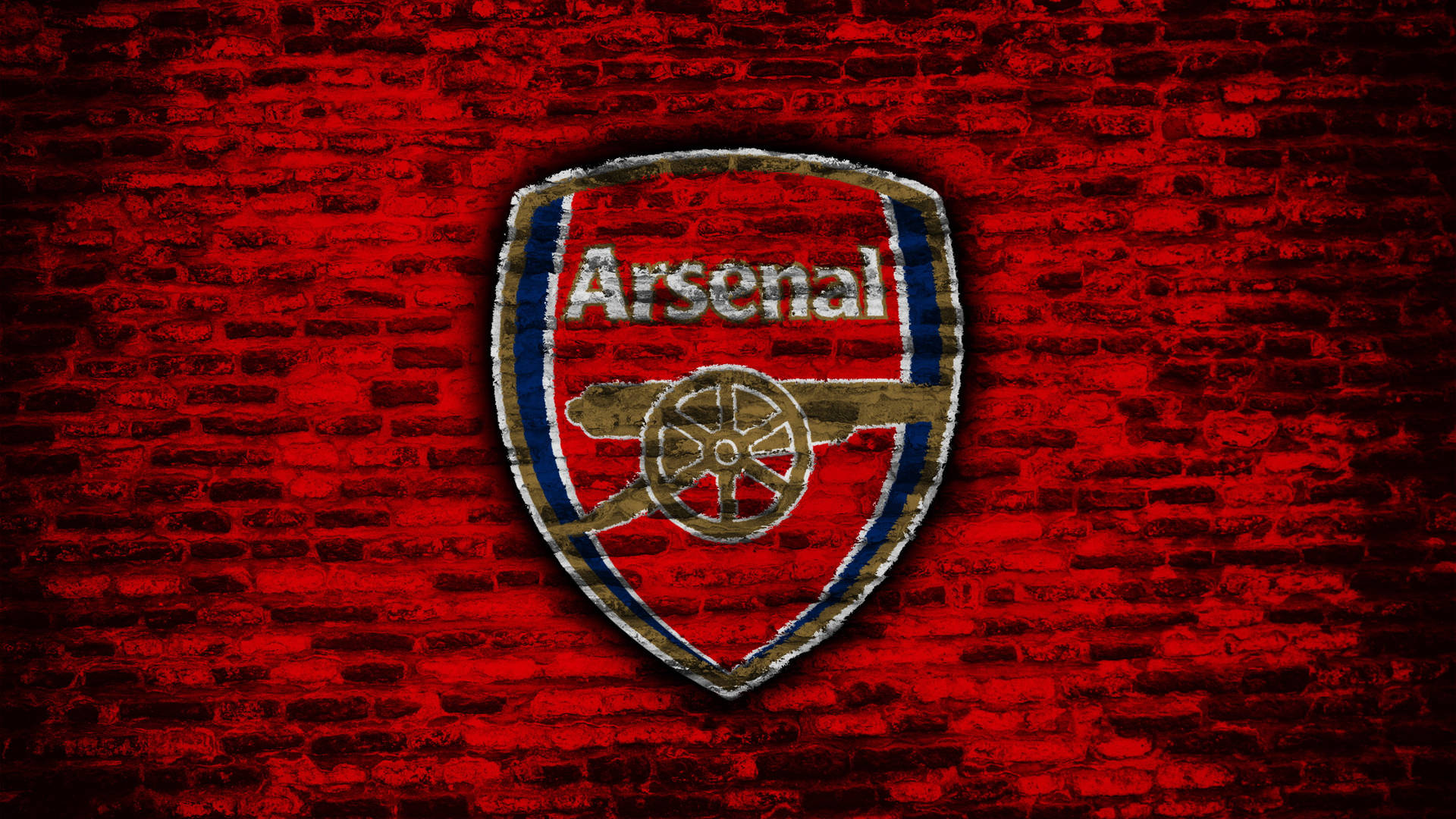 Arsenal Logo On Block Wall Background