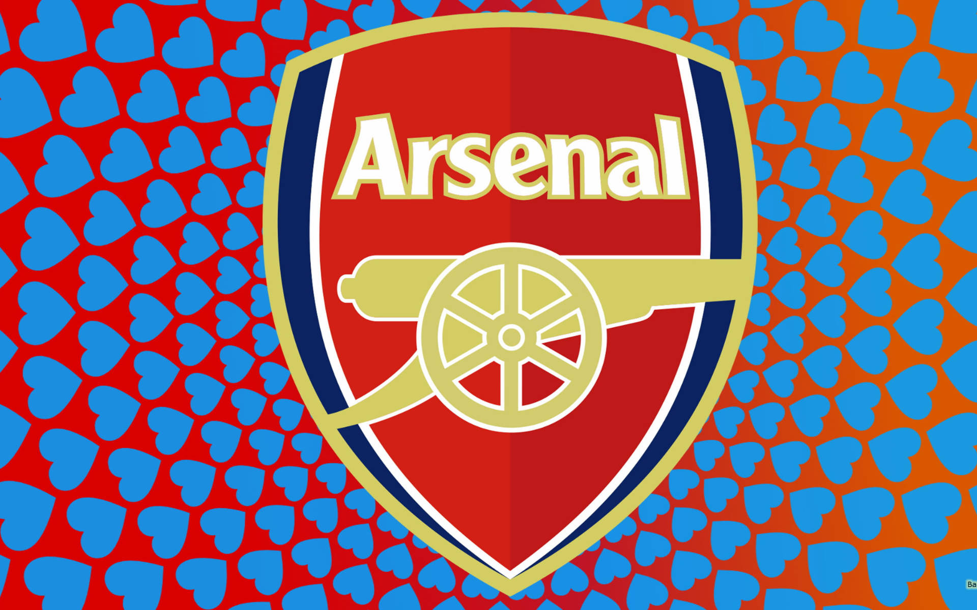 Arsenal Logo On Heart Pattern Background