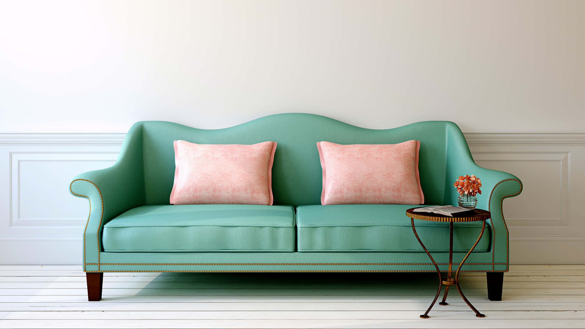 Art Deco Interior Couch Background