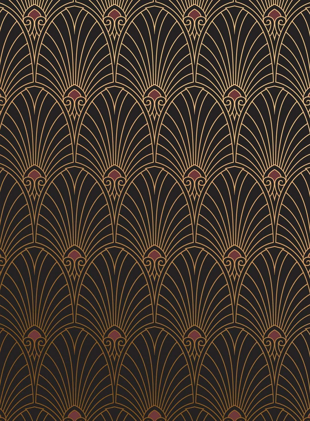 Art Deco Wallpaper With Gold And Black Designs