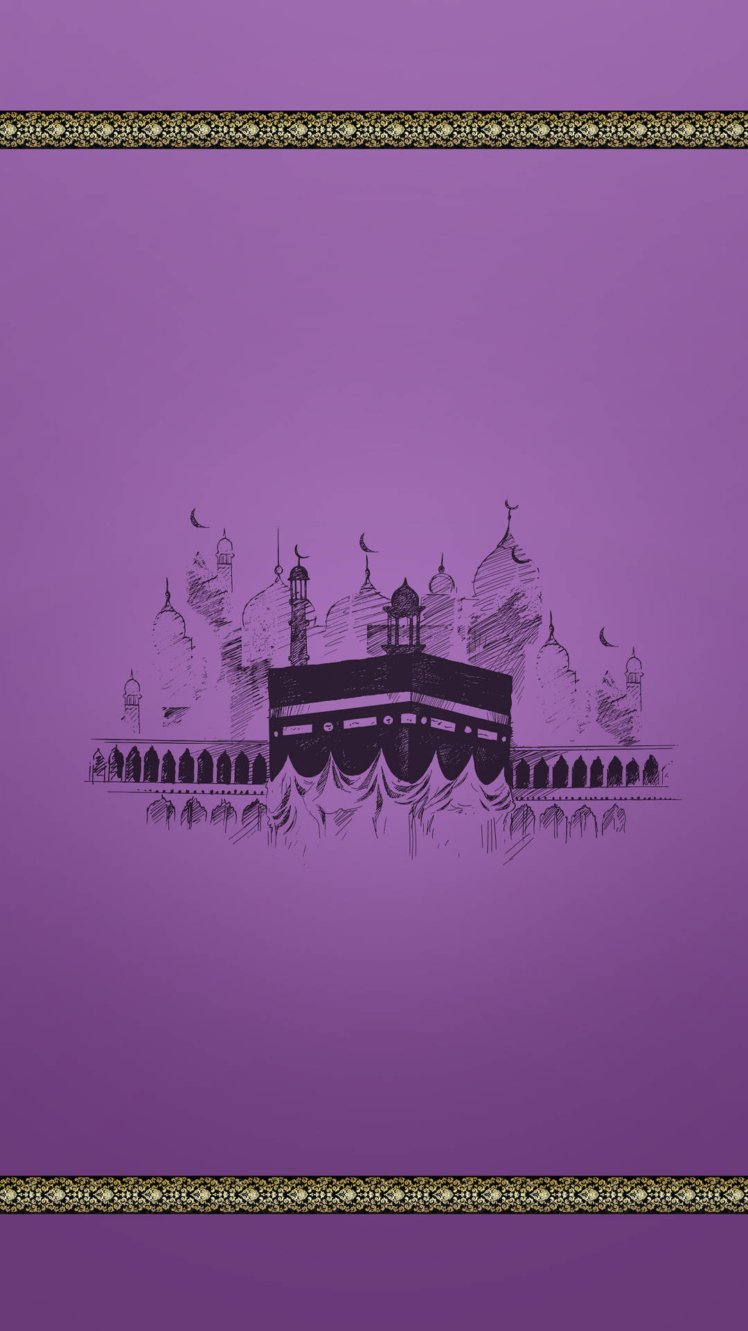 Art Illustration Kaaba Violet