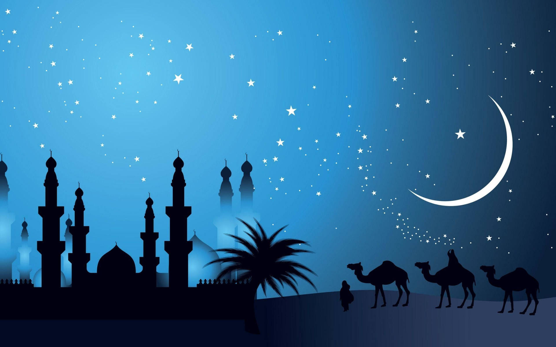 Art Islamic Mosque Night Background