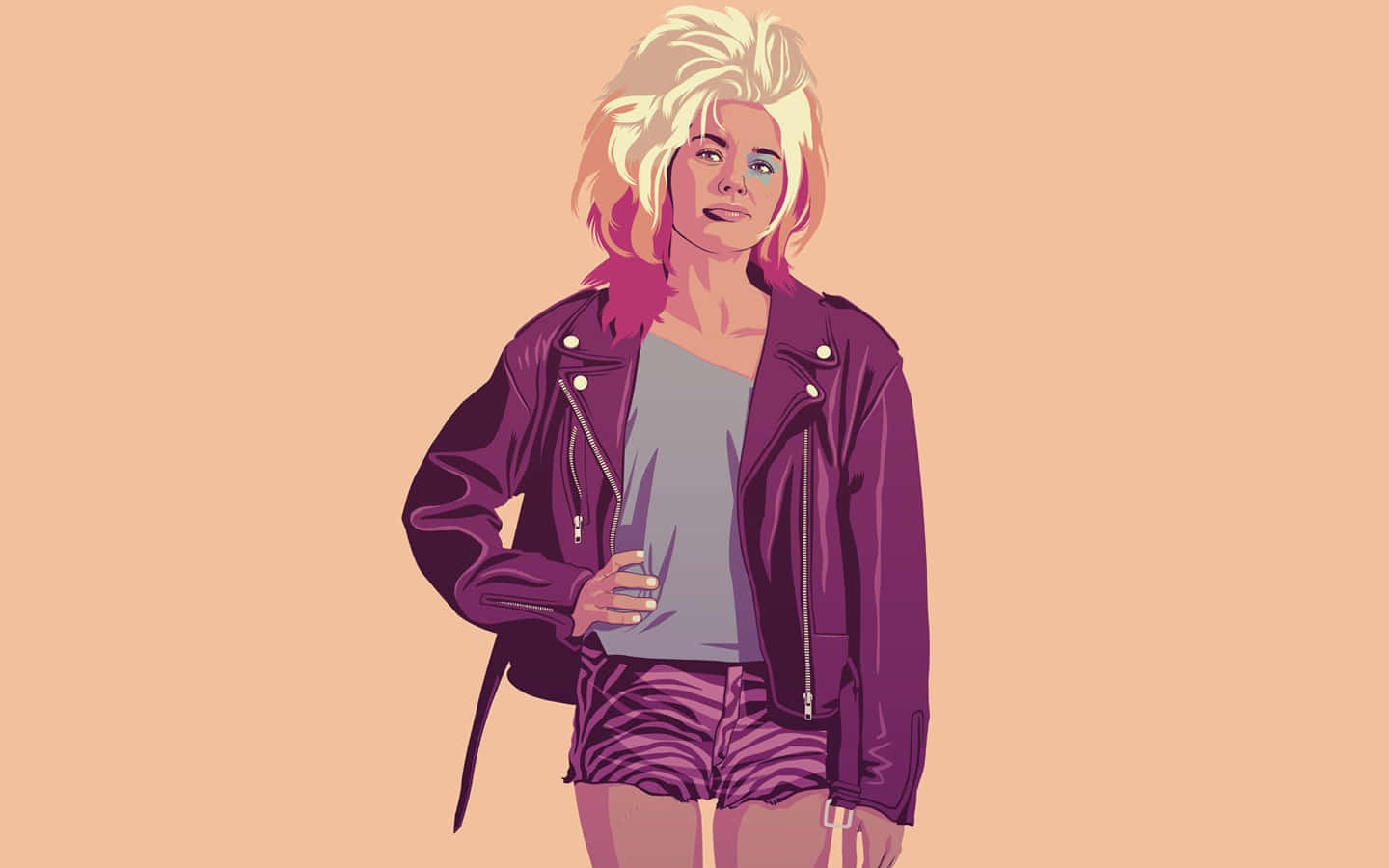 Art Of Woman In 90s Style Background