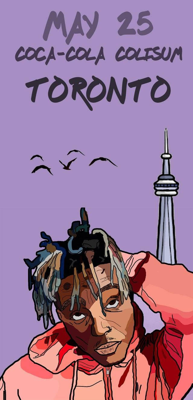 Art Poster Of Juice Wrld Cartoon Background