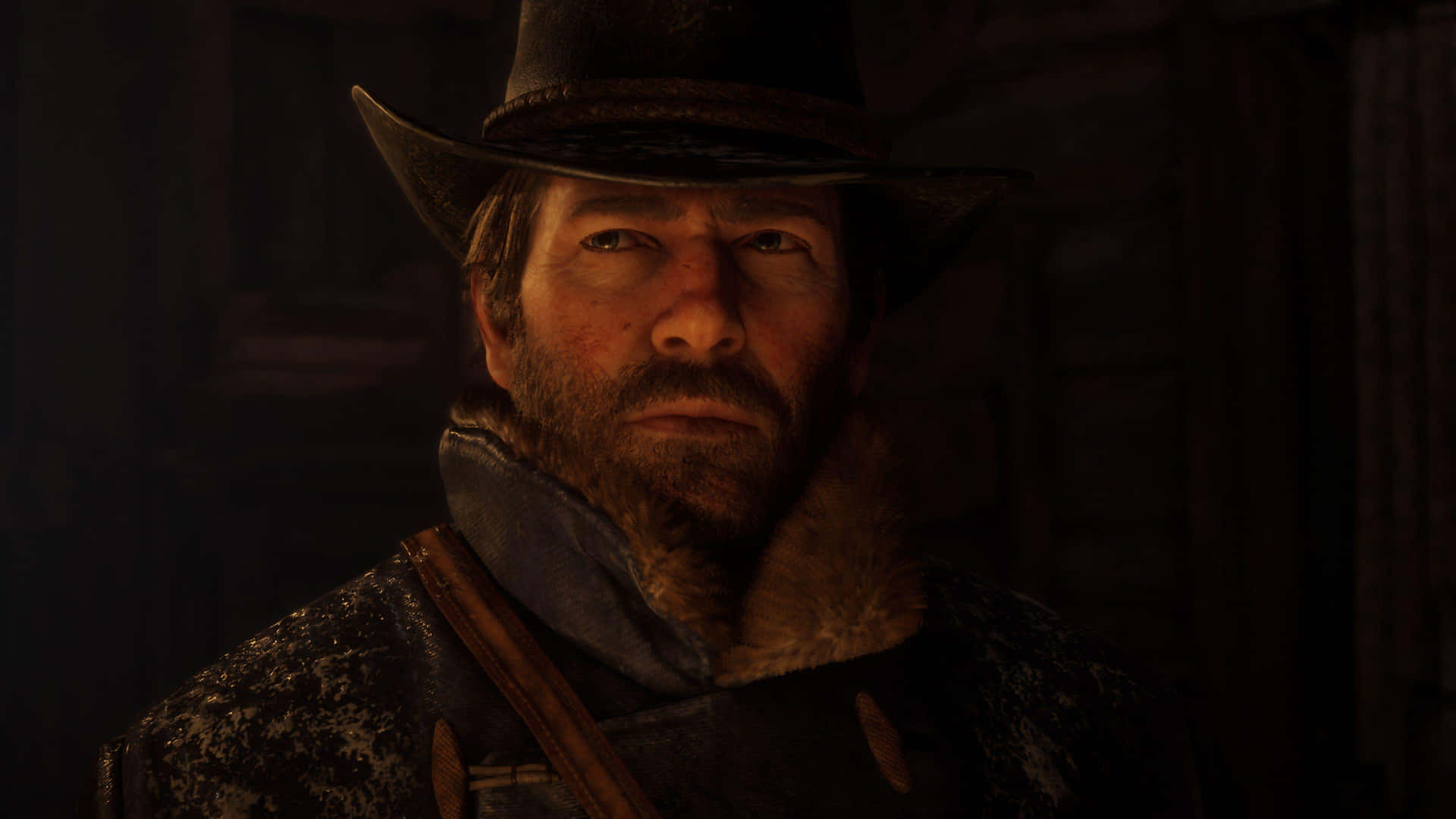 Arthur Morgan Intense Gaze Background