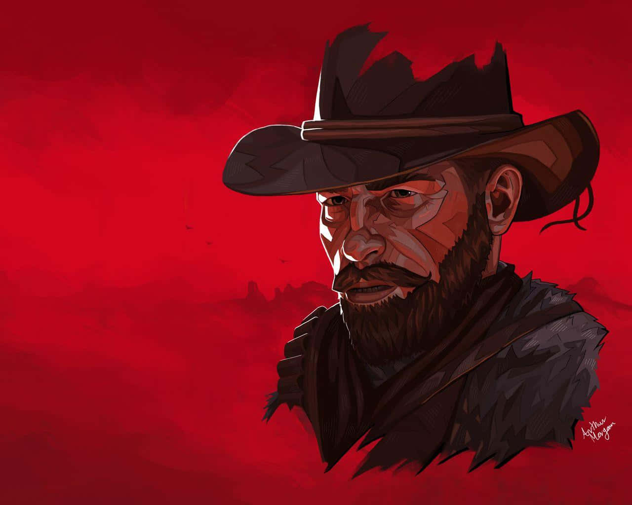 Arthur Morgan Red Backdrop Artwork Background