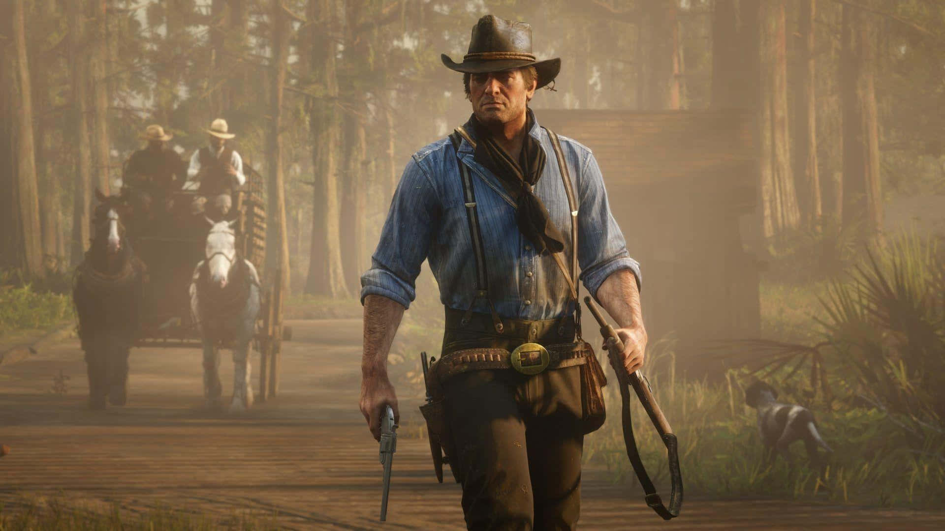 Arthur_ Morgan_ Walking_ With_ Guns Background