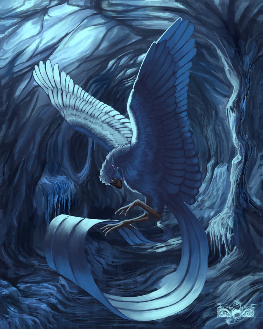 Articuno In Blue Forest Background