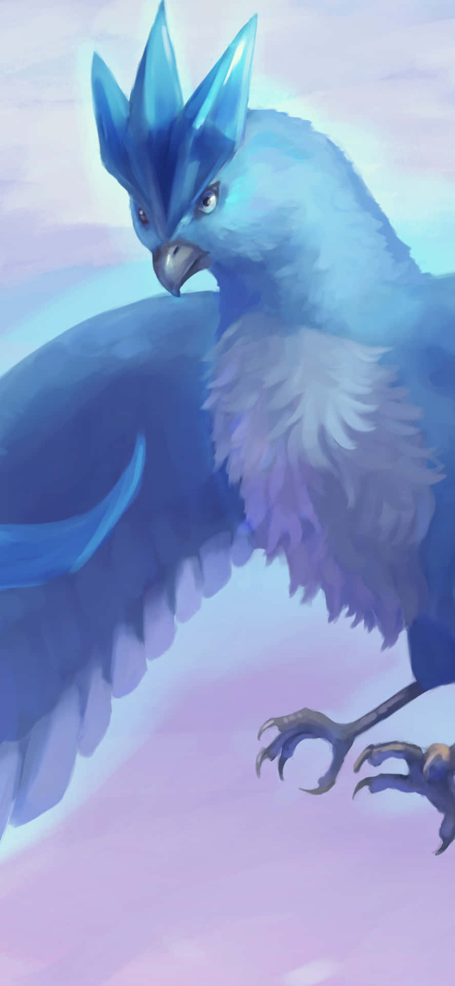 Articuno In Pastel Gradient Background Background