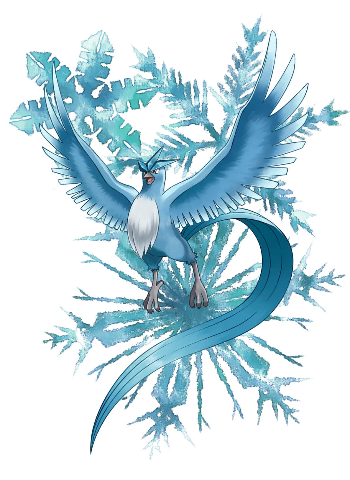 Articuno In Snowflake Graphic Background