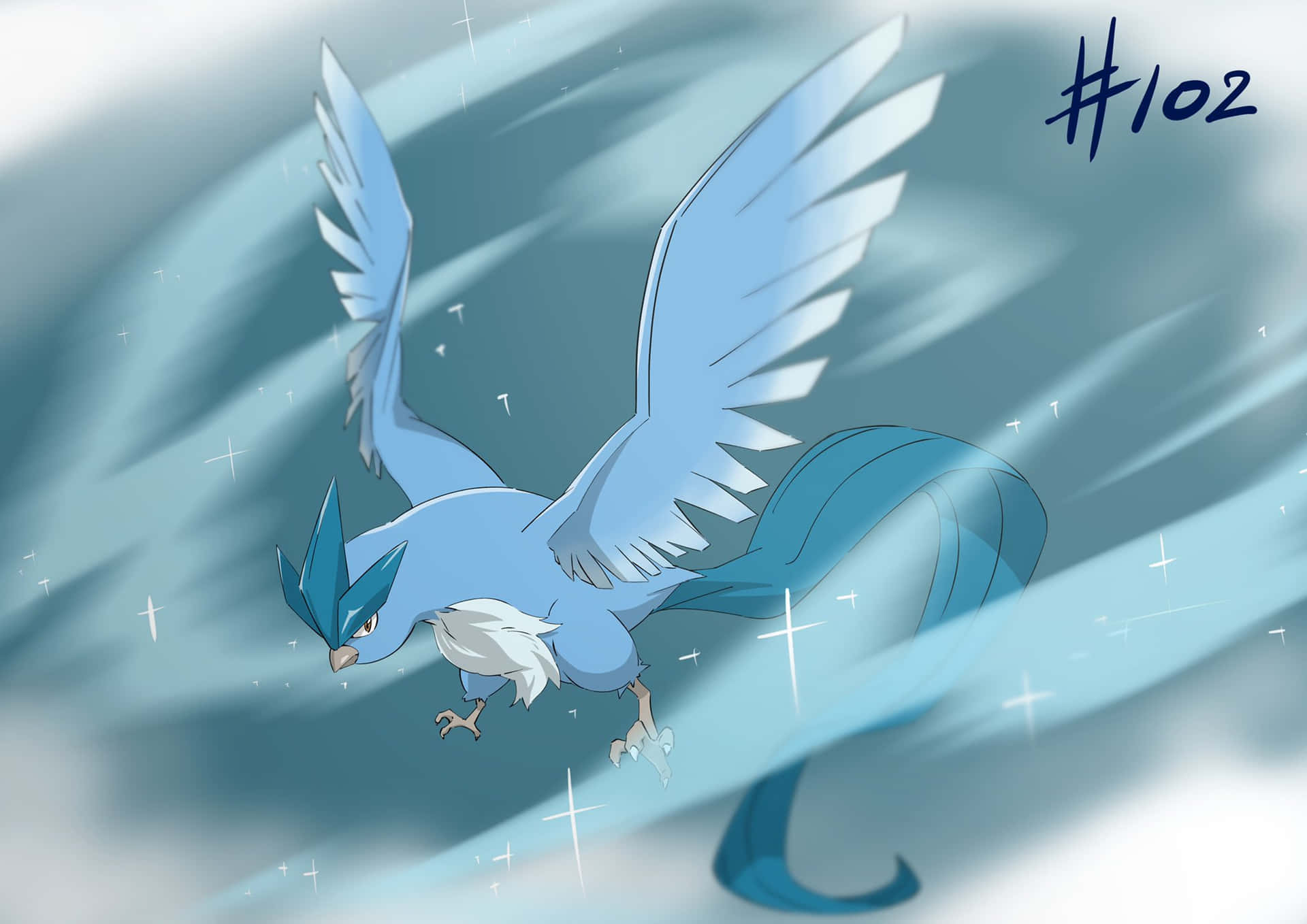 Articuno With #102 Text Background