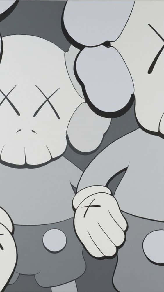 Artist Kaws With His Signature Black And White Artwork