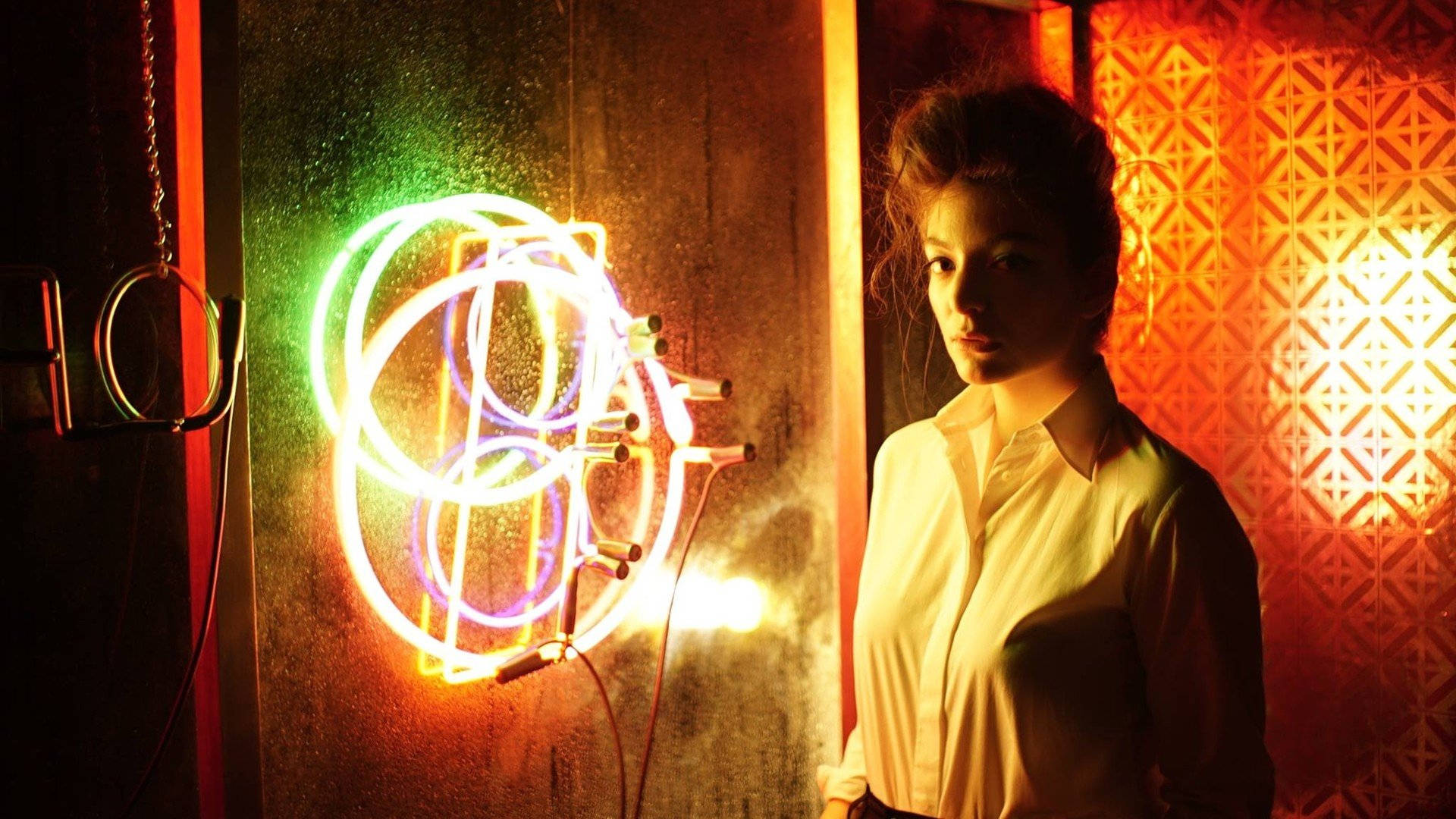 Artist Lorde Neon Light Background