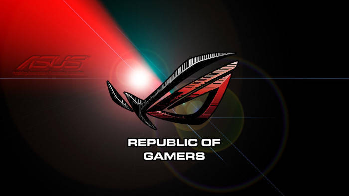 Artistic Asus Rog Logo With Diagonal Split Background