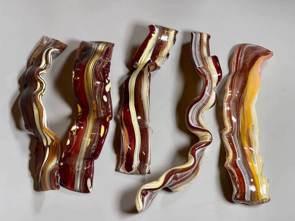 Artistic Bacon Strips Glass Sculpture