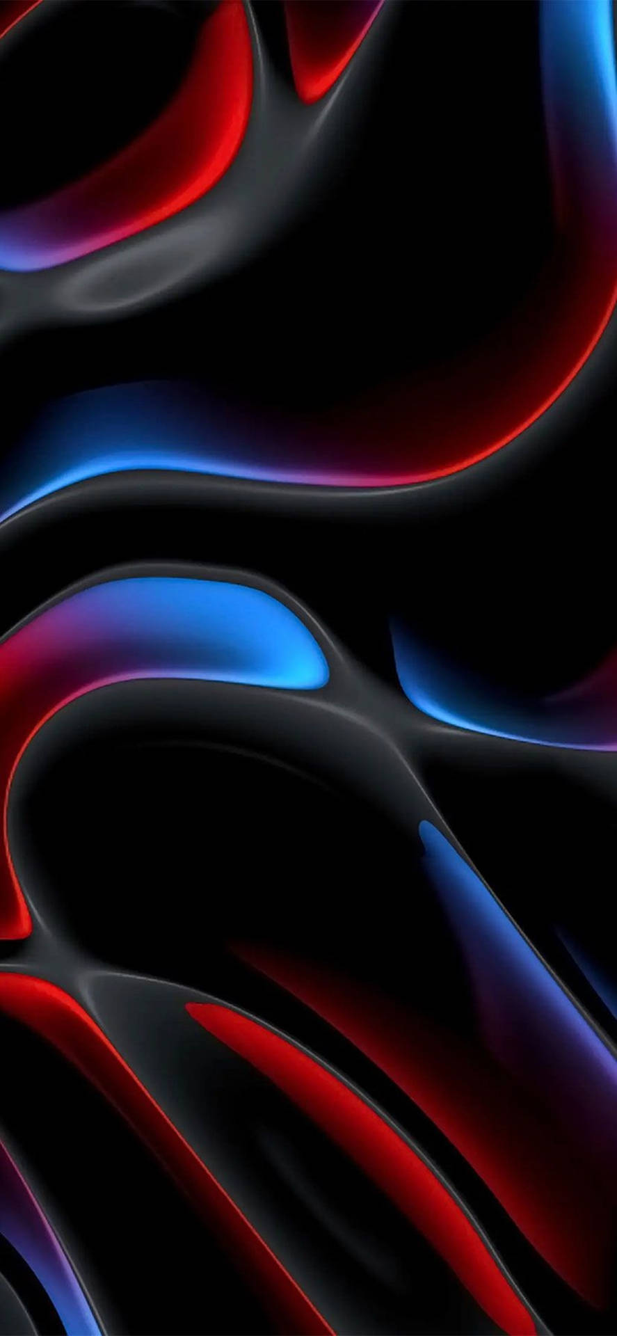 Artistic Blue-red-black Blob Pattern On Cool Iphone 11 Background